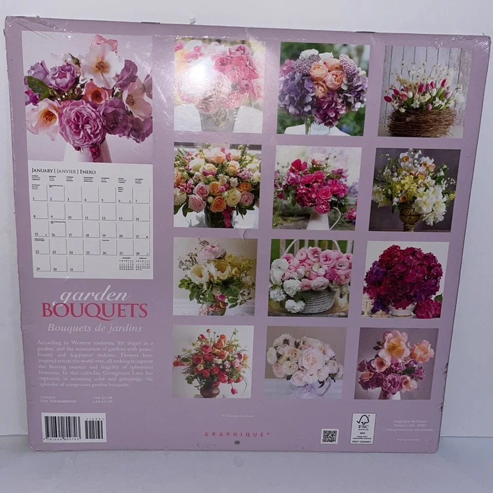 Calendar 2023 Garden Bouquets 2023 Wall Calendar 16 Month New Sealed